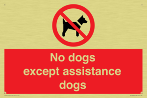 No dogs except assistance dogs